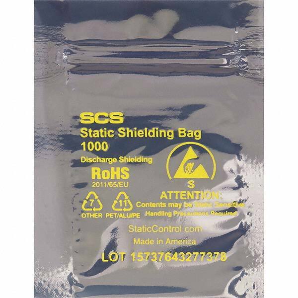 Made in USA - 24" Long x 20" Wide, 3.1 mil Thick, Self Seal Static Shield Bag - Transparent, Metal-In, Standard Grade - Americas Industrial Supply