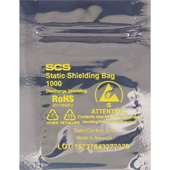 Made in USA - 16" Long x 12" Wide, 3.1 mil Thick, Self Seal Static Shield Bag - Transparent, Metal-In, Standard Grade - Americas Industrial Supply