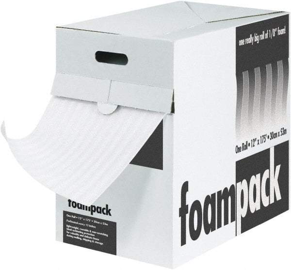 Made in USA - 85' Long x 24" Wide x 1/4" Thick, Polyethylene Foam - White - Americas Industrial Supply