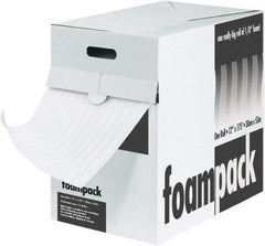 Made in USA - 85' Long x 12" Wide x 1/4" Thick, Polyethylene Foam - White - Americas Industrial Supply