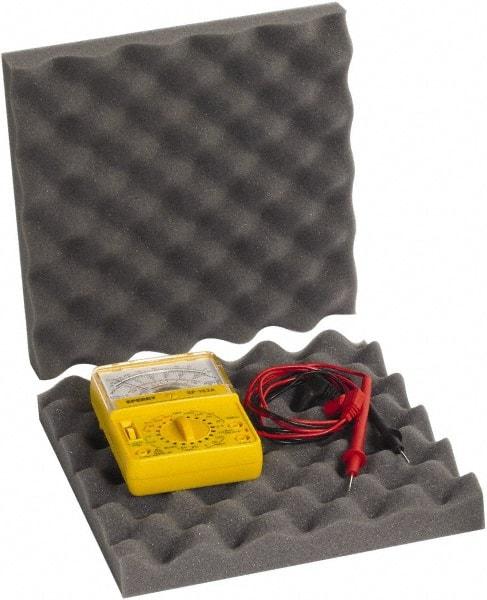 Made in USA - 10" Wide x 2" Thick, Convoluted Foam - Charcoal - Americas Industrial Supply