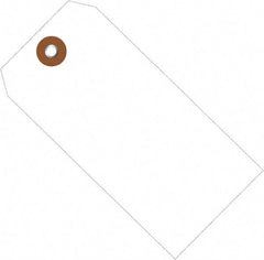Made in USA - 6-1/4" High x 3-1/8" Long, Safety & Facility Blank Tag - White Vinyl - Americas Industrial Supply
