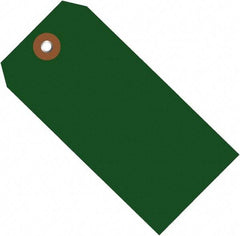 Made in USA - 6-1/4" High x 3-1/8" Long, Safety & Facility Blank Tag - Green Vinyl - Americas Industrial Supply