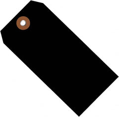Made in USA - 6-1/4" High x 3-1/8" Long, Safety & Facility Blank Tag - Black Vinyl - Americas Industrial Supply