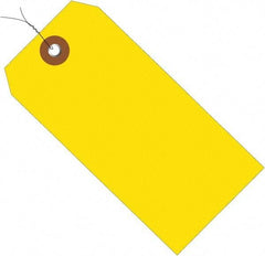 Made in USA - 6-1/4" High x 3-1/8" Long, Safety & Facility Blank Tag - Yellow Vinyl - Americas Industrial Supply