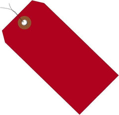 Made in USA - 6-1/4" High x 3-1/8" Long, Safety & Facility Blank Tag - Red Vinyl - Americas Industrial Supply