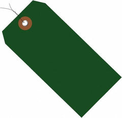 Made in USA - 6-1/4" High x 3-1/8" Long, Safety & Facility Blank Tag - Green Vinyl - Americas Industrial Supply