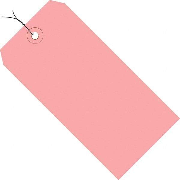 Made in USA - 4-3/4" High x 2-3/8" Long, Safety & Facility Blank Tag - Pink Cardstock - Americas Industrial Supply