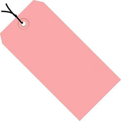 Made in USA - 5-1/4" High x 2-5/8" Long, Safety & Facility Blank Tag - Pink Cardstock - Americas Industrial Supply
