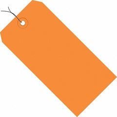 Made in USA - 5-3/4" High x 2-7/8" Long, Safety & Facility Blank Tag - Orange Cardstock - Americas Industrial Supply