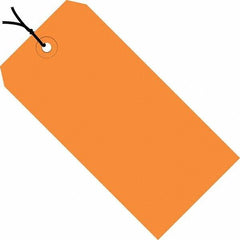 Made in USA - 4-1/4" High x 2-1/8" Long, Safety & Facility Blank Tag - Orange Cardstock - Americas Industrial Supply