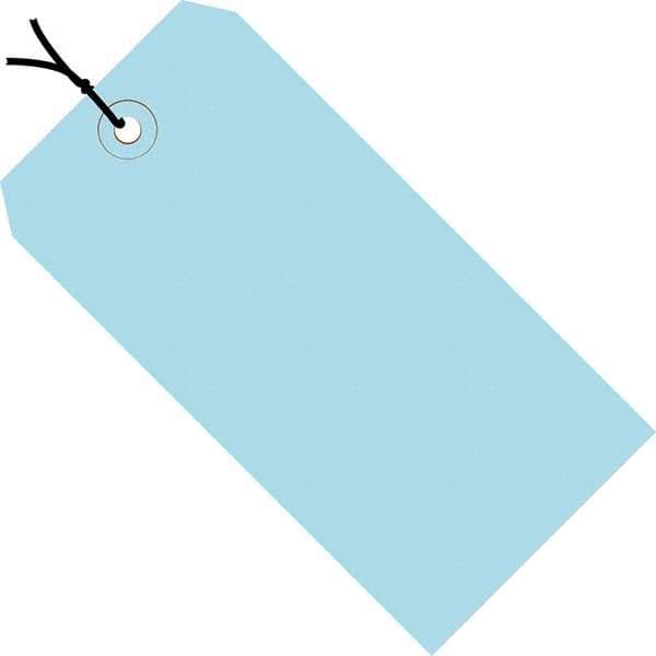 Made in USA - 6-1/4" High x 3-1/8" Long, Safety & Facility Blank Tag - Light Blue Cardstock - Americas Industrial Supply