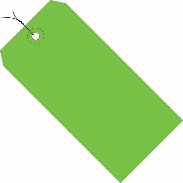 Made in USA - 6-1/4" High x 3-1/8" Long, Safety & Facility Blank Tag - Green Cardstock - Americas Industrial Supply