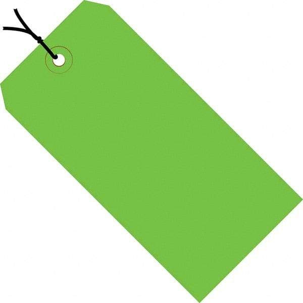 Made in USA - 5-1/4" High x 2-5/8" Long, Safety & Facility Blank Tag - Green Cardstock - Americas Industrial Supply