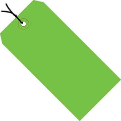 Made in USA - 5-1/4" High x 2-5/8" Long, Safety & Facility Blank Tag - Green Cardstock - Americas Industrial Supply