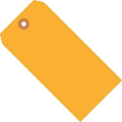 Made in USA - 5-1/4" High x 2-5/8" Long, Safety & Facility Blank Tag - Fluorescent Orange Cardstock - Americas Industrial Supply