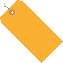 Made in USA - 5-1/4" High x 2-5/8" Long, Safety & Facility Blank Tag - Fluorescent Orange Cardstock - Americas Industrial Supply