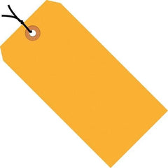 Made in USA - 5-1/4" High x 2-5/8" Long, Safety & Facility Blank Tag - Fluorescent Orange Cardstock - Americas Industrial Supply