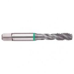 1-8 2B 4-Flute Cobalt Green Ring Semi-Bottoming 40 degree Spiral Flute Tap-TiCN - Americas Industrial Supply