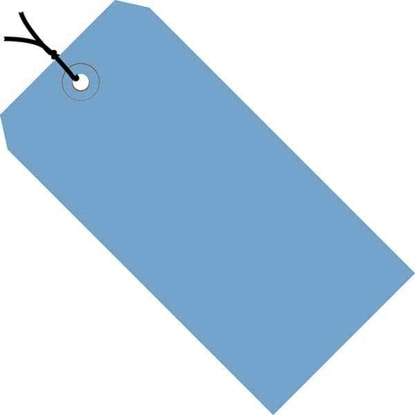 Made in USA - 6-1/4" High x 3-1/8" Long, Safety & Facility Blank Tag - Dark Blue Cardstock - Americas Industrial Supply