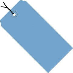 Made in USA - 5-3/4" High x 2-7/8" Long, Safety & Facility Blank Tag - Dark Blue Cardstock - Americas Industrial Supply