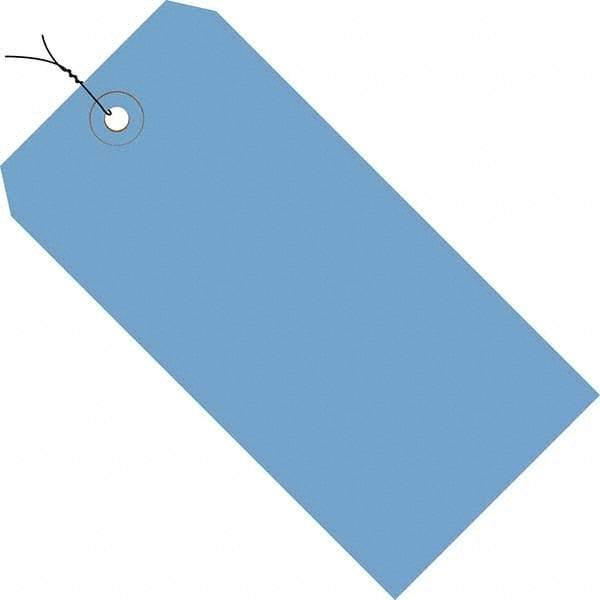 Made in USA - 4-3/4" High x 2-3/8" Long, Safety & Facility Blank Tag - Dark Blue Cardstock - Americas Industrial Supply