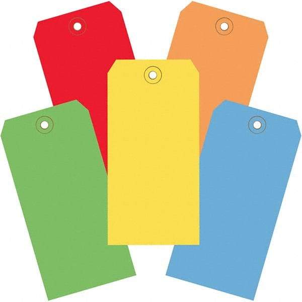 Made in USA - 4-3/4" High x 2-3/8" Long, Safety & Facility Blank Tag - Assorted Color Cardstock - Americas Industrial Supply