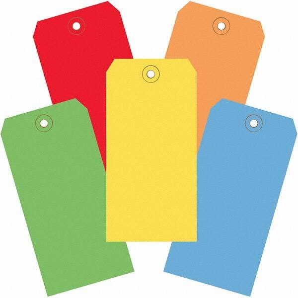 Made in USA - 6-1/4" High x 3-1/8" Long, Safety & Facility Blank Tag - Assorted Color Cardstock - Americas Industrial Supply