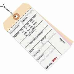 Made in USA - 6-1/4" High x 3-1/8" Long, Inventory, English Safety & Facility Numbered Tag - White & Manila Cardstock - Americas Industrial Supply