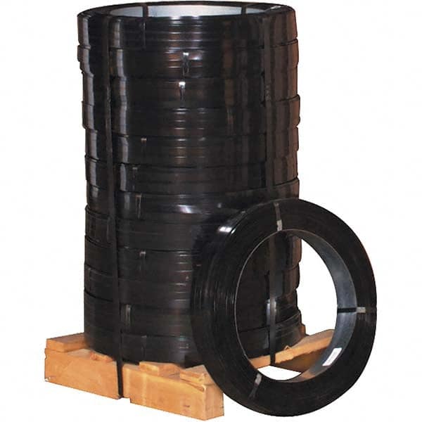 Made in USA - 3,930' Long x 1/2" Wide, Oscillated Coil Steel Strapping - 860 Lb Capacity, 0.015" Thick - Americas Industrial Supply