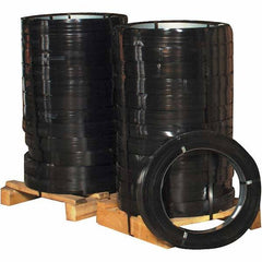 Made in USA - 2,360' Long x 5/8" Wide, Oscillated Coil Steel Strapping - 2,360 Lb Capacity, 0.02" Thick - Americas Industrial Supply