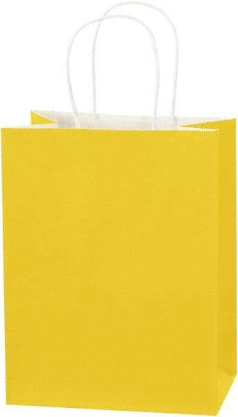 Made in USA - Kraft Grocery Bag - 8 x 4-1/2 x 10-1/4, Buttercup - Americas Industrial Supply