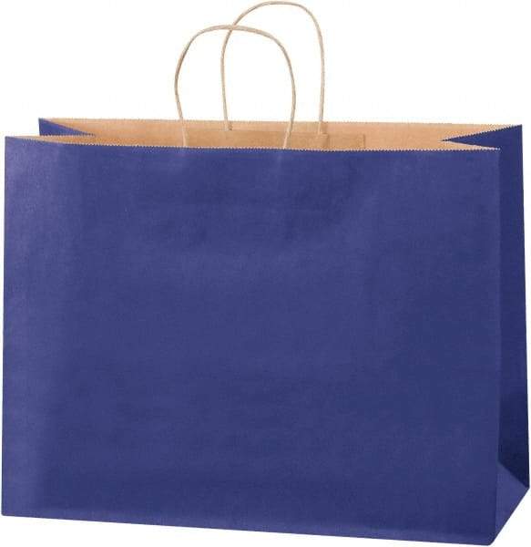 Made in USA - Kraft Grocery Bag - 16 x 6 x 12, Blue - Americas Industrial Supply