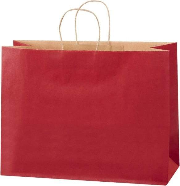 Made in USA - Kraft Grocery Bag - 16 x 6 x 12, Scarlet - Americas Industrial Supply