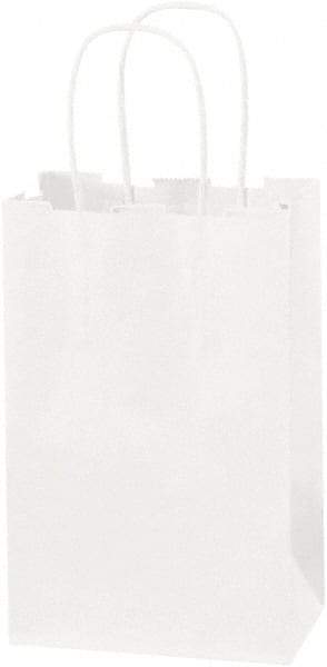 Made in USA - Kraft Grocery Bag - 5-1/4 x 3-1/4 x 8-3/8, White - Americas Industrial Supply