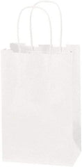 Made in USA - Kraft Grocery Bag - 5-1/4 x 3-1/4 x 8-3/8, White - Americas Industrial Supply