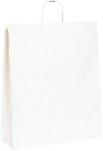 Made in USA - Kraft Grocery Bag - 16 x 6 x 19-1/4, White - Americas Industrial Supply