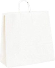 Made in USA - Kraft Grocery Bag - 16 x 6 x 15-3/4, White - Americas Industrial Supply