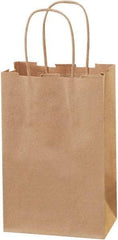 Made in USA - Kraft Grocery Bag - 5-1/4 x 3-1/4 x 8-3/8, Kraft - Americas Industrial Supply