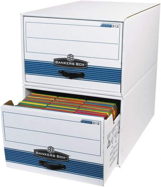 Made in USA - 1 Compartment, 15" Wide x 24" Deep, File Storage Boxes - Corrugated Cardboard, White - Americas Industrial Supply