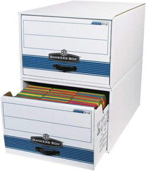 Made in USA - 1 Compartment, 15" Wide x 24" Deep, File Storage Boxes - Corrugated Cardboard, White - Americas Industrial Supply