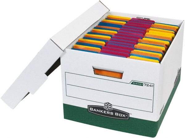 Made in USA - 1 Compartment, 12" Wide x 15" Deep, File Storage Boxes - Corrugated Cardboard, Green - Americas Industrial Supply