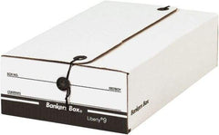 Made in USA - 1 Compartment, 9" Wide x 14-1/4" Deep, File Storage Boxes - Corrugated Cardboard, White - Americas Industrial Supply