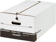 Made in USA - 1 Compartment, 15" Wide x 24" Deep, File Storage Boxes - Corrugated Cardboard, White - Americas Industrial Supply