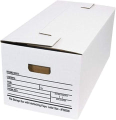 Made in USA - 1 Compartment, 12" Wide x 24" Deep, File Storage Boxes - Corrugated Cardboard, White - Americas Industrial Supply