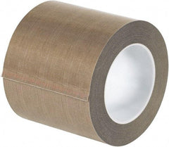 Made in USA - 18 Yd Long x 4" Wide, Brown Silicone PTFE Tape - 3 mil Thick - Americas Industrial Supply