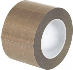 Made in USA - 18 Yd Long x 3" Wide, Brown Silicone PTFE Tape - 3 mil Thick - Americas Industrial Supply