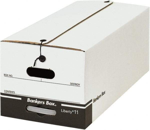 Made in USA - 1 Compartment, 12" Wide x 24" Deep, File Storage Boxes - Corrugated Cardboard, White - Americas Industrial Supply