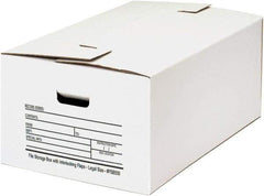 Made in USA - 1 Compartment, 15" Wide x 24" Deep, File Storage Boxes - Corrugated Cardboard, White - Americas Industrial Supply