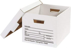 Made in USA - 1 Compartment, 12" Wide x 15" Deep, File Storage Boxes - Corrugated Cardboard, White - Americas Industrial Supply